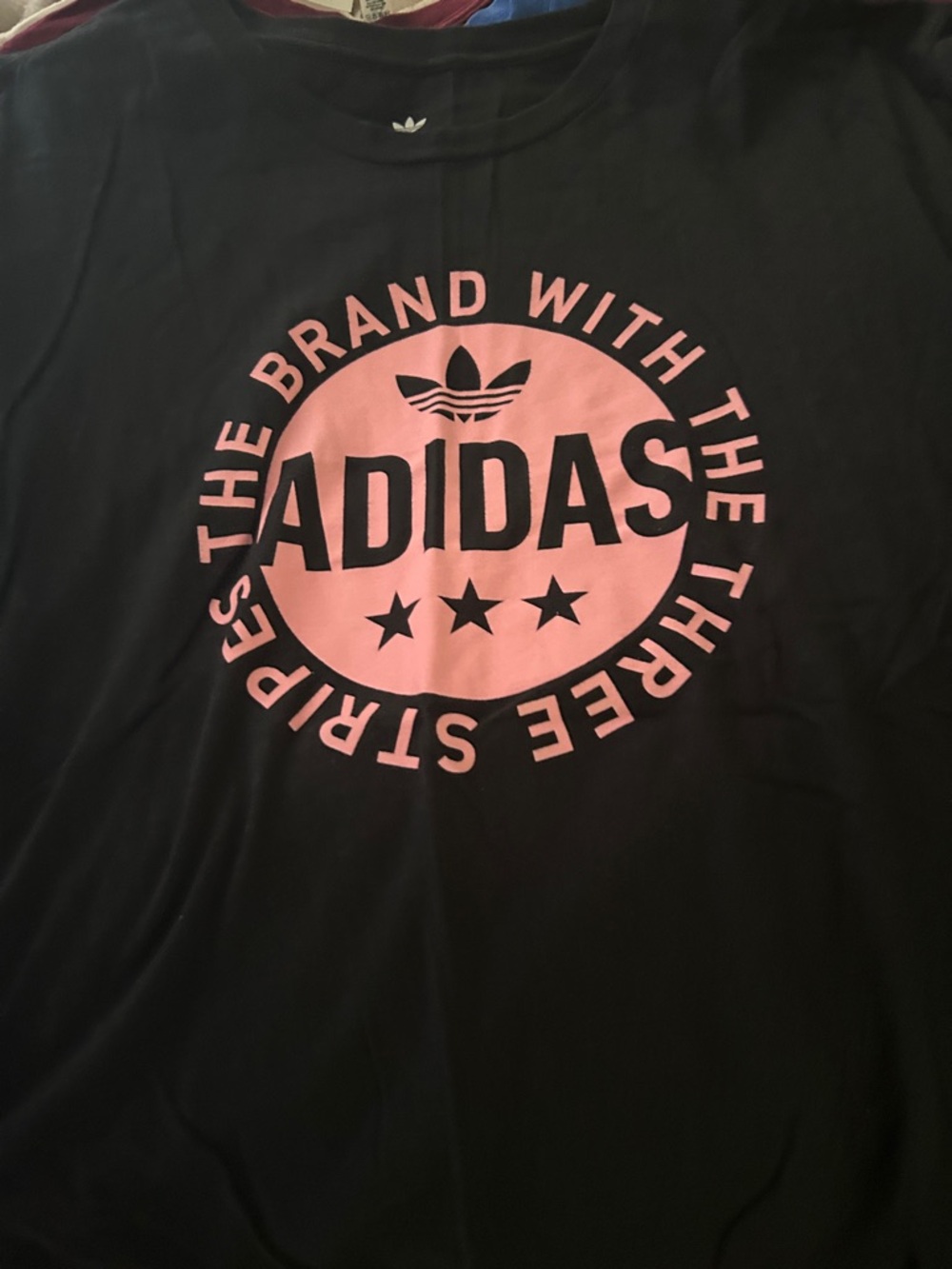 adidas Black Tee with Pink Circular Logo